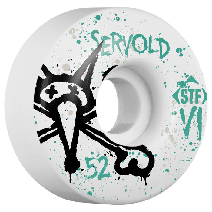 Bones STF Servold Vato Op V1 Skateboard Wheels - White - 52mm (Set of 4)