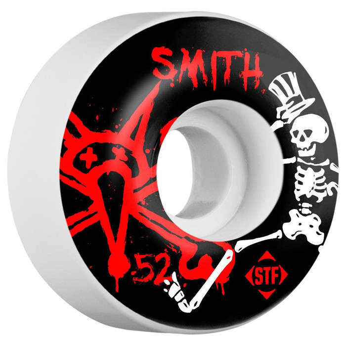 Bones STF Smith Social V1 Skateboard Wheels - White - 52mm (Set of 4)