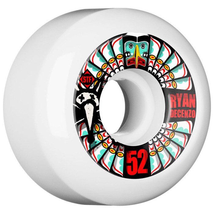 Bones STF Decenzo Totum V5 Skateboard Wheels - White - 52mm (Set of 4)