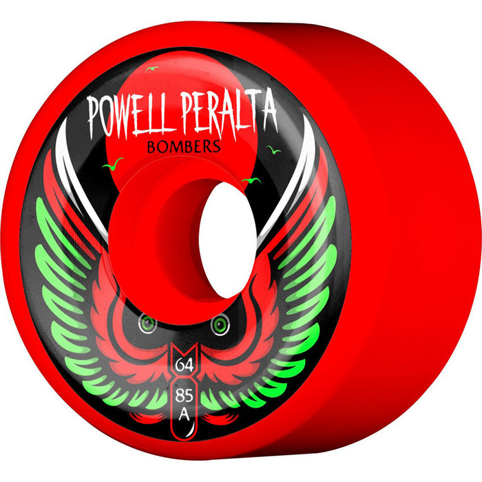 Powell Peralta Bomber III Skateboard Wheels - Red - 64mm 85a (Set of 4)