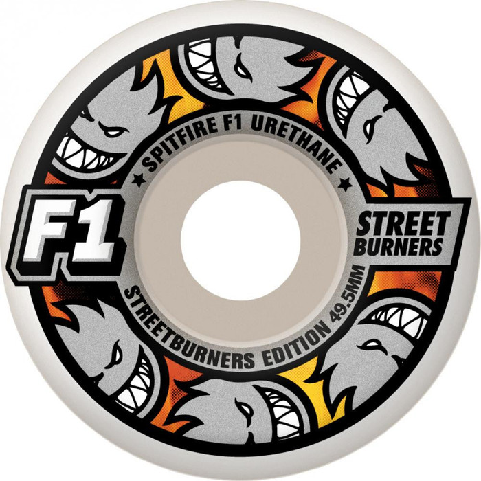 Spitfire F1 Streetburners Multiball Skateboard Wheels 52mm - White (Set of 4)