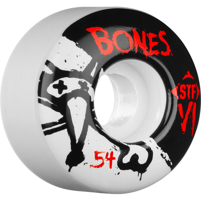 Bones STF V1 Series Skateboard Wheels - White - 54mm 83b (Set of 4)