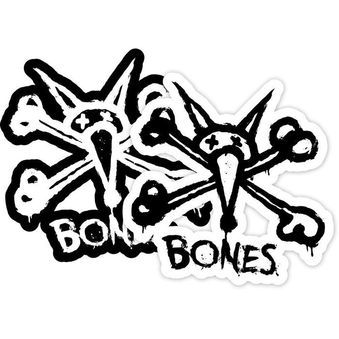 Bones Vato Stacked 4" Sticker - Black/White