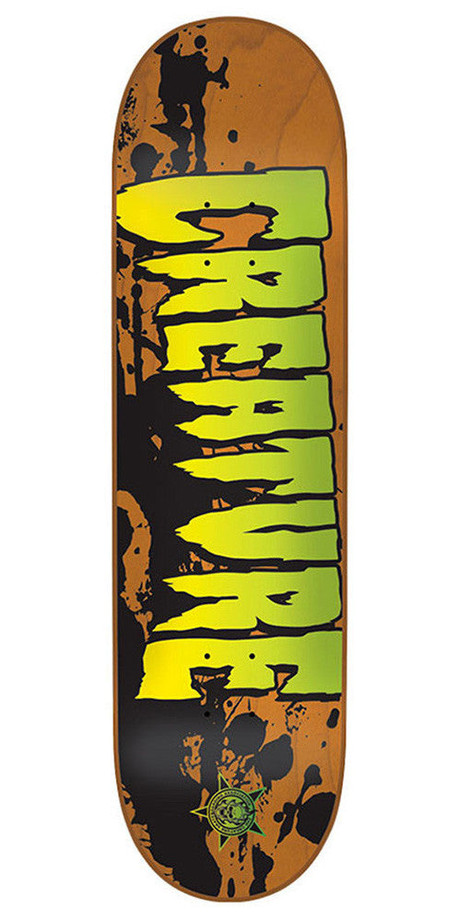 Creature Stained XS Skateboard Deck - Orange - 27.6in x 7.4in