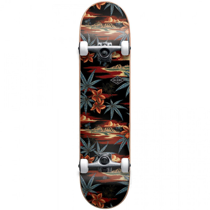 Globe Full On Complete Skateboard - Black/Red/Pakalolo - 8.0in x 31.6in