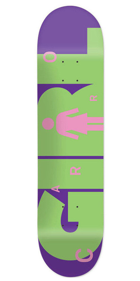Girl Carroll Advertype Skateboard Deck - Purple/Green - 8.125in x 31.625in