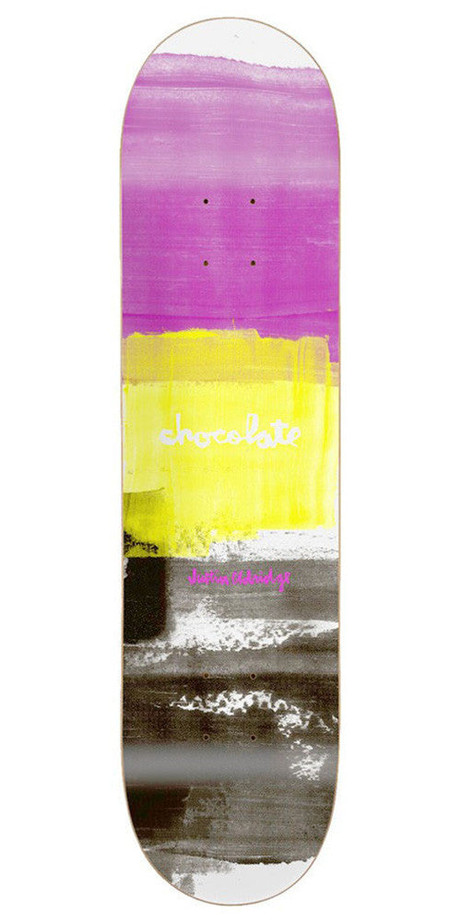 Chocolate Eldridge Subtle Square Skateboard Deck - Pink/Yellow/Black - 8.0in x 31.875in