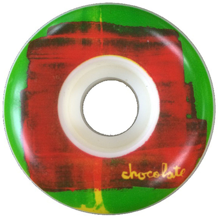 Chocolate Subtle Square Skateboard Wheels - Green/Red - 53mm (Set of 4)