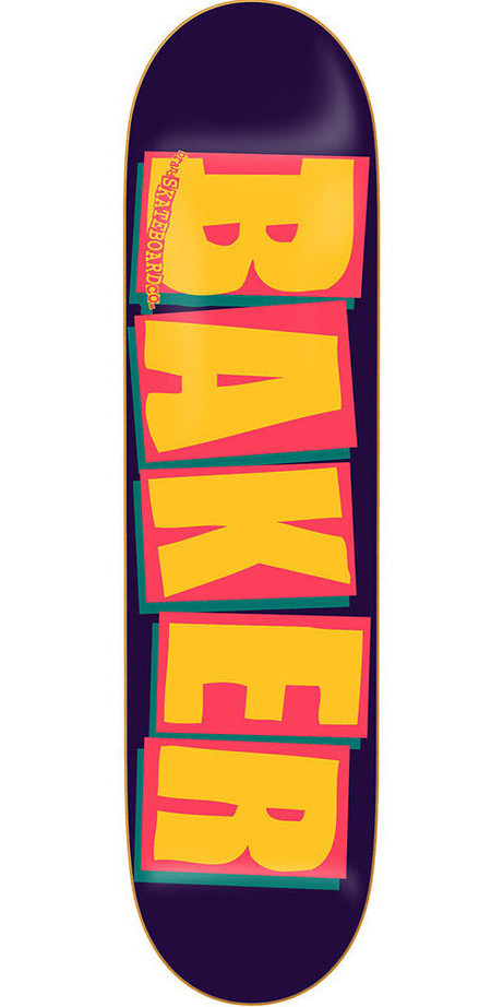 Baker Brand Logo Skateboard Deck - Violet/Gold - 8.0in
