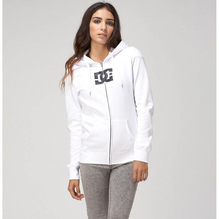 DC Star E ZH Zip Up Hooded Women's Sweatshirt - Bright White WBB0