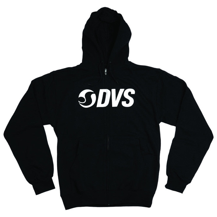 DVS Action Screen Zip Up Hooded Men's Sweatshirt - Black/White 001