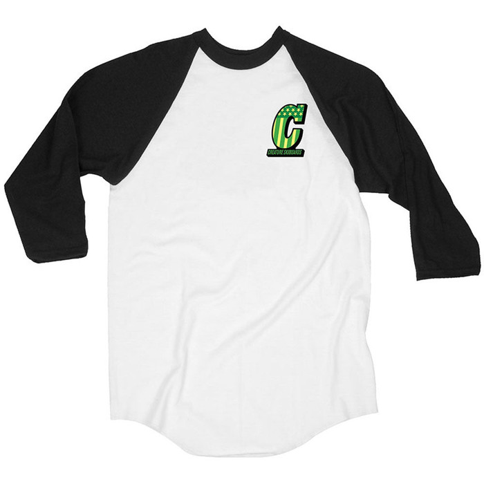 Creature Live To Ride Raglan Men's Shirt - White/Black