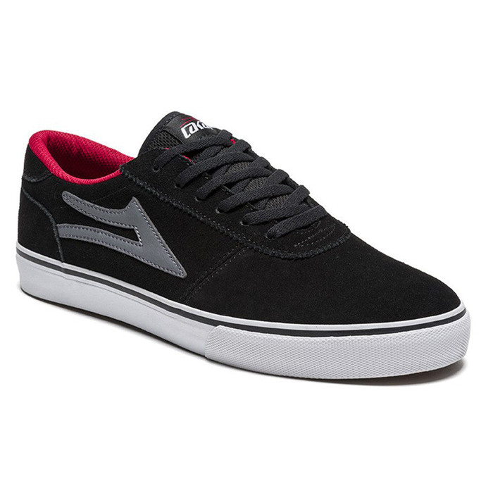 Lakai Manchester Men's Skateboard Shoes - Black/Grey Suede