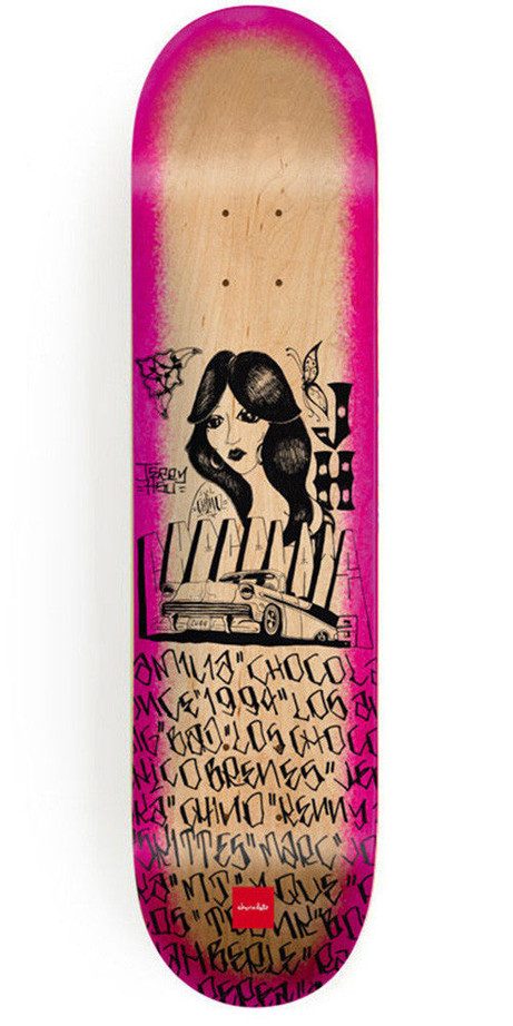 Chocolate HSU Lupitas Skateboard Deck - Natural/Pink - 8.0in x 31.5in