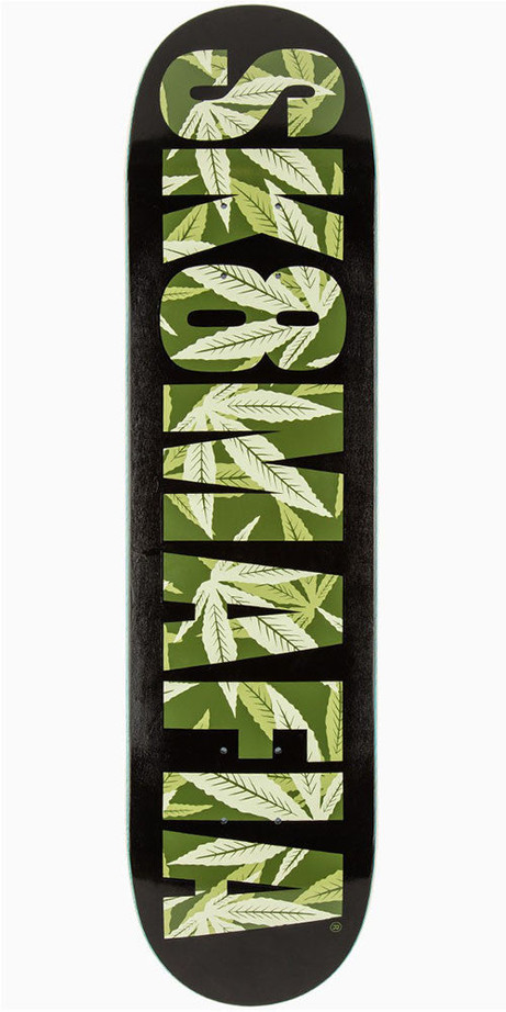 Sk8mafia OG Logo Leaves Skateboard Deck - Black - 7.6in