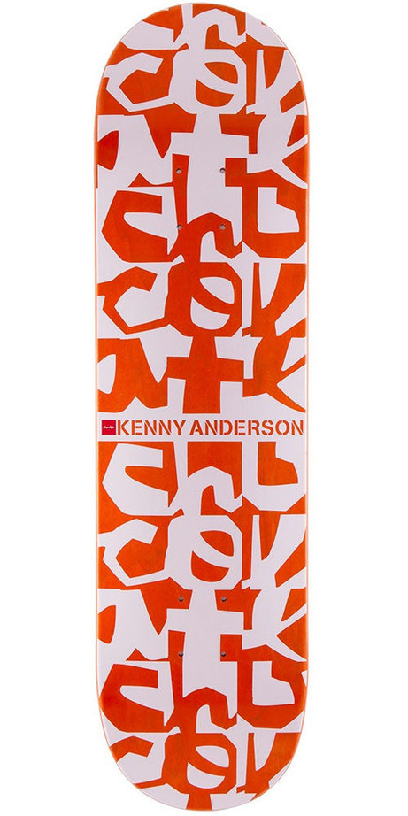 Chocolate Anderson Deconstruct Skateboard Deck - Orange/White - 8.125in x 31.6in