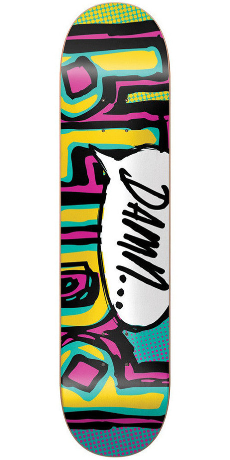 Blind OG Damn Bubble SS Skateboard Deck - Turquoise/Pink/Yellow - 8.0in