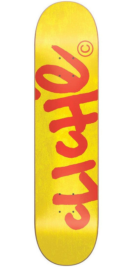 Cliche Handwritten Classic Skateboard Deck - Red/Yellow - 7.75in