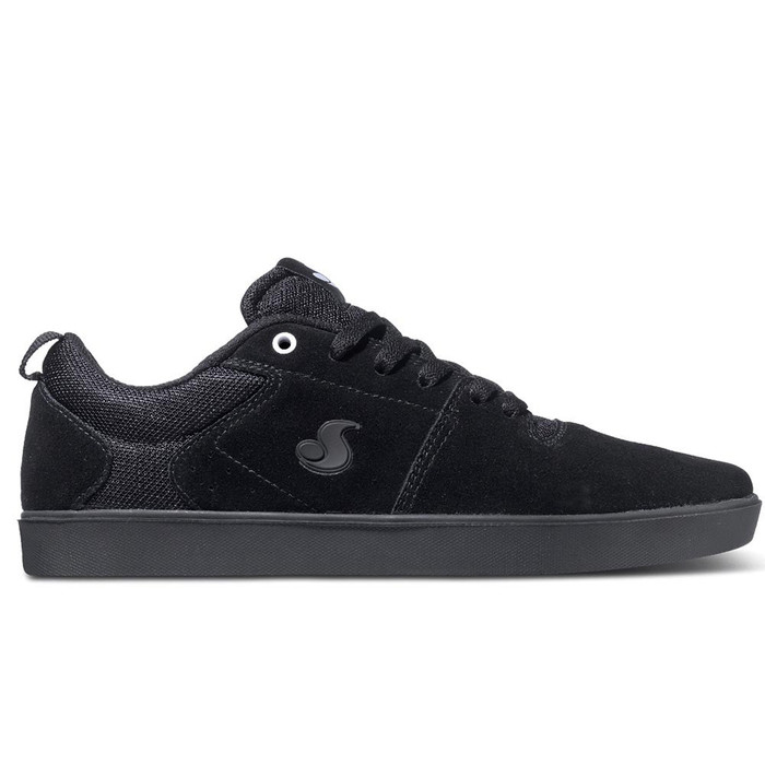 DVS Nica Skateboard Shoes - Black/Black/White Suede 005