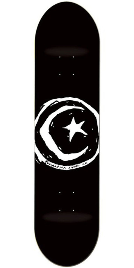 Foundation Star & Moon Skateboard Deck - Black - 8.375in