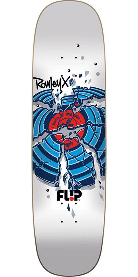 Flip Rowley Crackshot Skateboard Deck - White - 31.25in x 8.44in