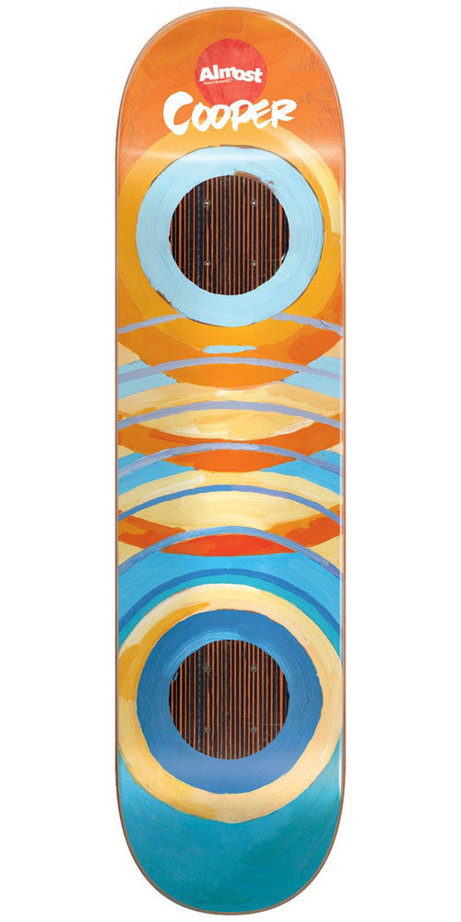 Almost Cooper Wilt Lotti Painted Rings Impact Skateboard Deck - Orange/Blue - 8.25in