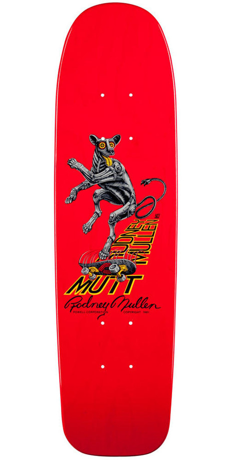 Powell Peralta Bones Brigade Rodney Mullen Mutt Reissue Skateboard Deck - Red - 7.13in x 26.13in