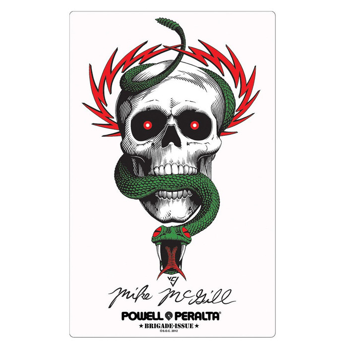 Bones Brigade McGill Skull & Snake Sticker - White