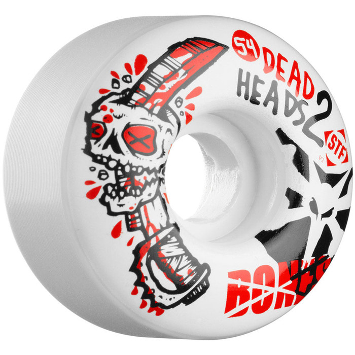 Bones Dead Heads 2 STF V1 Skateboard Wheels - White - 54mm (Set of 4)