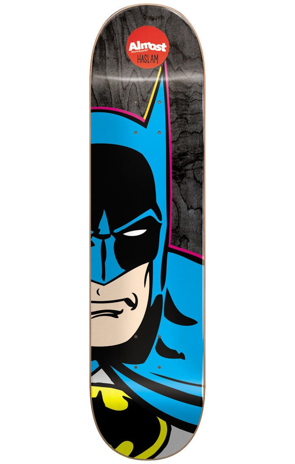 Almost Chris Haslam Batman Split Face R7 Skateboard Deck - Black - 8.375in