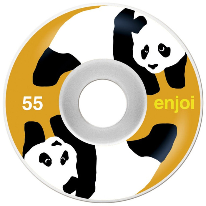 Enjoi Panda Standard Skateboard Wheels - White/Orange - 55mm (Set of 4)