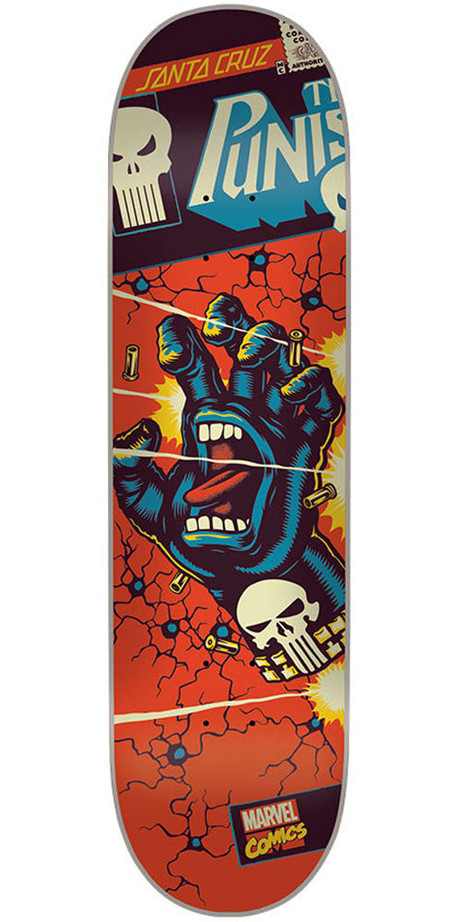 Santa Cruz Marvel Punisher Hand Skateboard Deck - Red - 32.0in x 8.375in