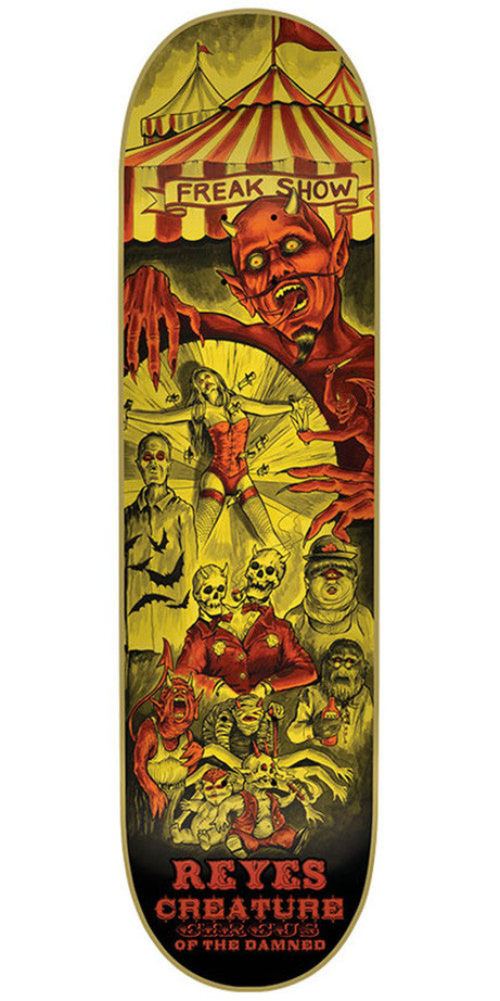 Creature Reyes Circus Of The Damned Pro Skateboard Deck - Yellow - 31.6in x 8.0in