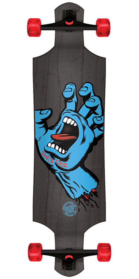 Santa Cruz Screaming Hand Micro Drop Down Cruzer Complete Skateboard - Black - 9.34in x 36.52in