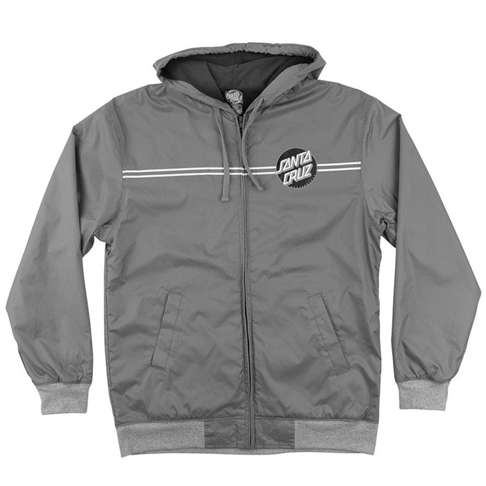 Santa Cruz Dot Hooded Windbreaker Men's Jacket - Charcoal