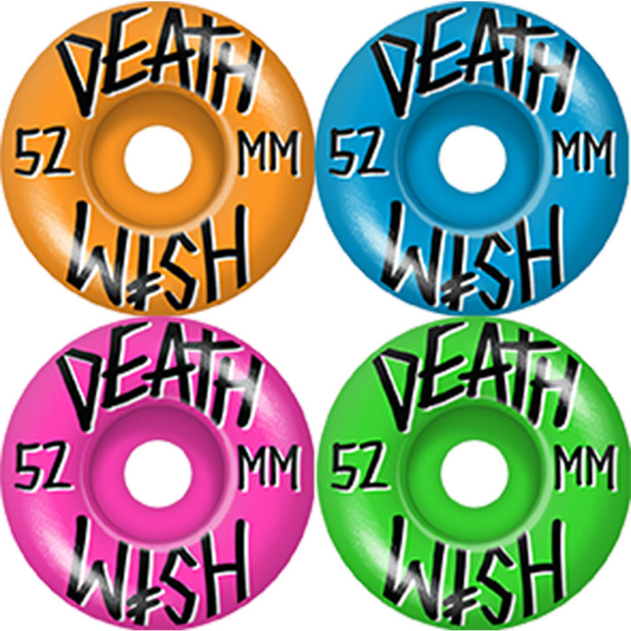 Deathwish Stacked Skateboard Wheels - Multi Neon - 52mm (Set of 4)