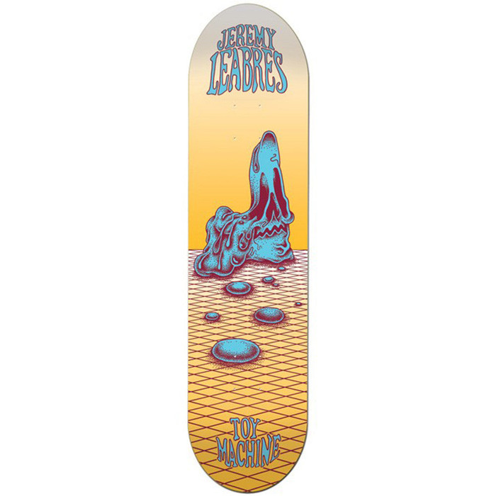 Toy Machine Leabres Face Melt Skateboard Deck - Yellow/Blue - 8.25