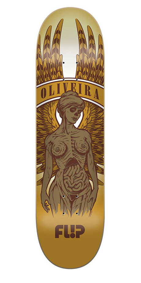 Flip Oliveira Manikin Pro Skateboard Deck - Gold - 32.5in x 8.4in