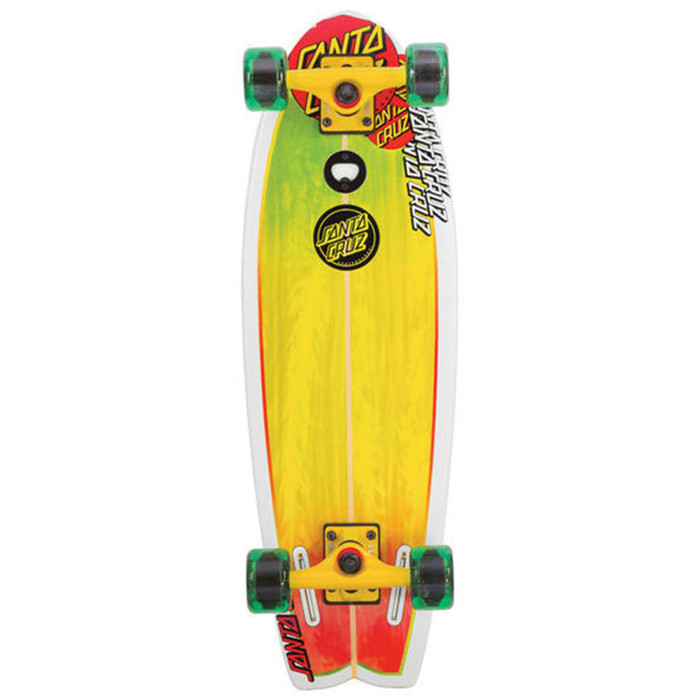 Santa Cruz Land Shark Cruzer Complete Skateboard - Rasta - 8.8in x 27.7in