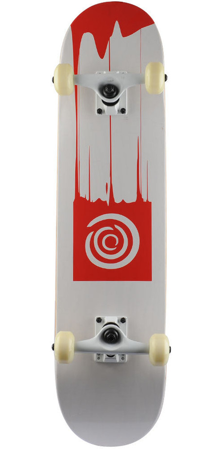 Blemished Action Village Drip Complete Skateboard - White/Red - 7.5in x 31.75in