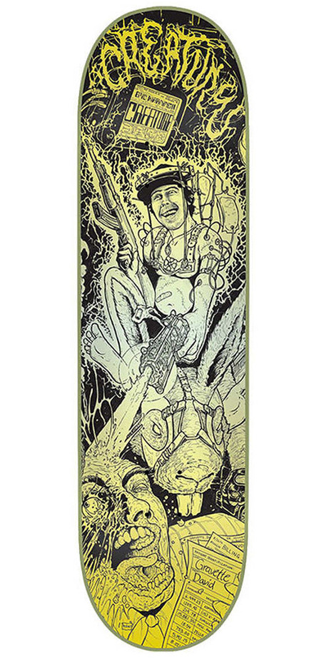 Creature Gravette Rumble Series Pro Skateboard Deck - Black/Yellow - 32.04in x 8.25in