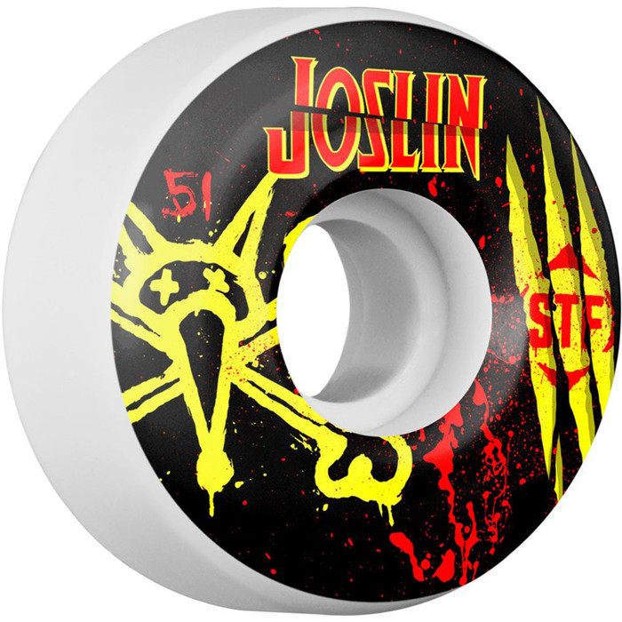 Bones STF Pro Joslin Ex-Men Skateboard Wheels - Black/White - 51mm 83b (Set of 4)