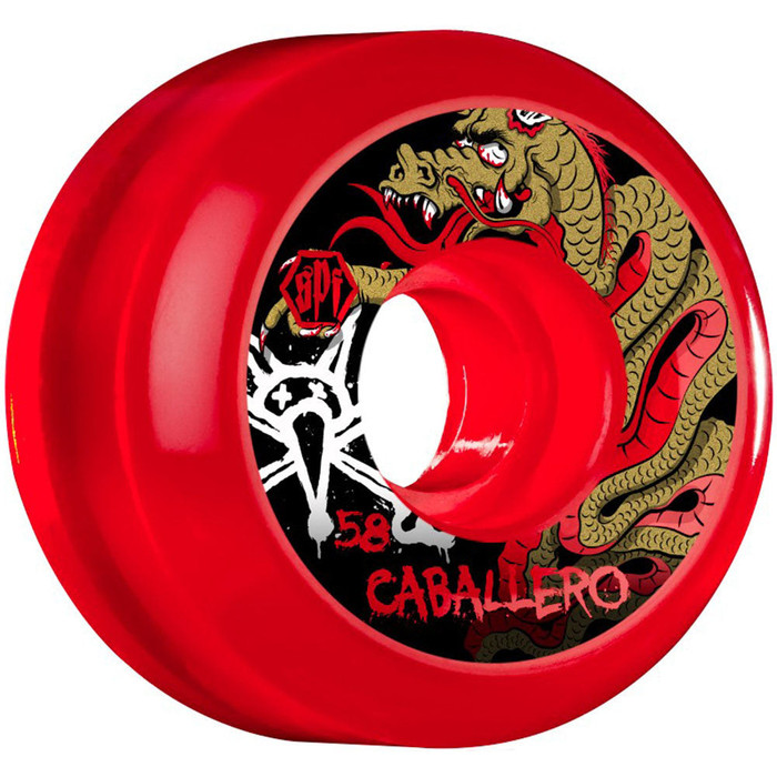 Bones SPF Caballero Dragon Skateboard Wheels - Clear Red - 58mm 84b (Set of 4)