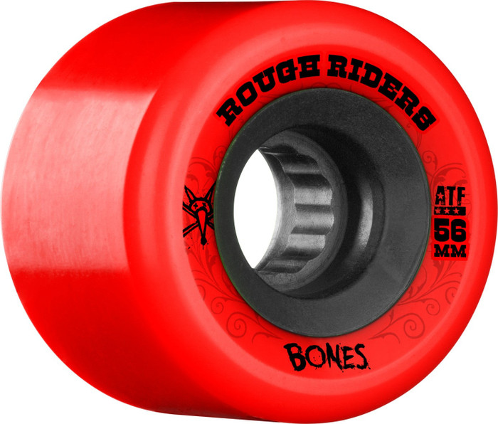 Bones Rough Rider ATF Skateboard Wheels - Red - 56mm 80a (Set of 4)