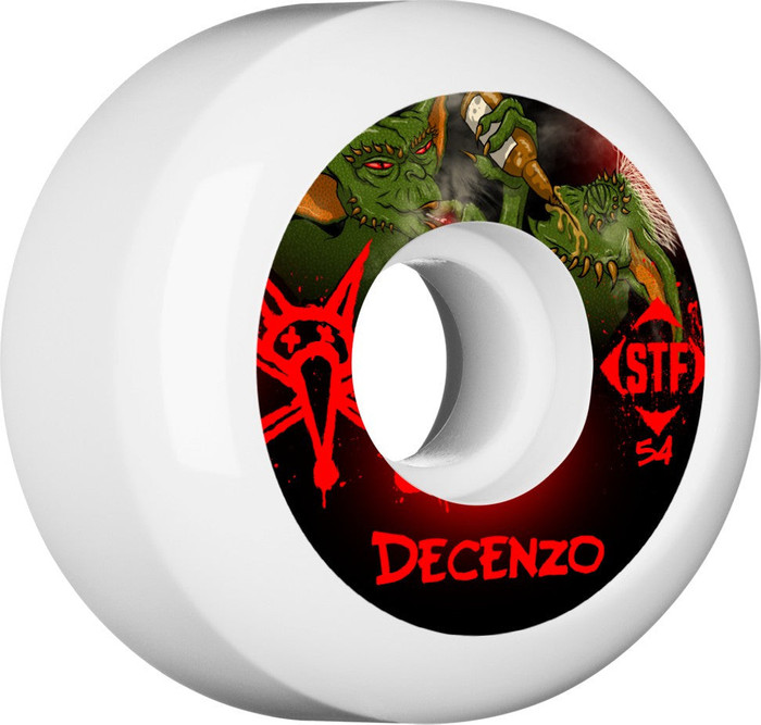 Bones STF Pro Decenzo Yum Yum Skateboard Wheels - White - 54mm 83b (Set of 4)