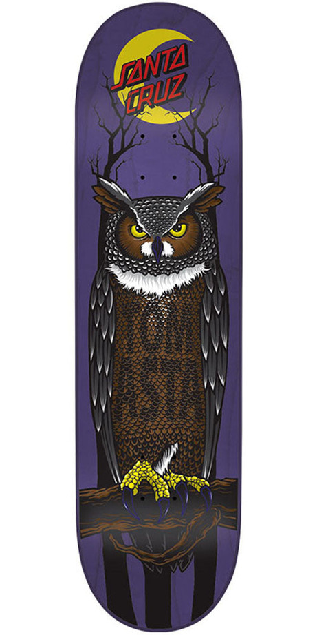 Santa Cruz Asta Owl Pro Skateboard Deck - Purple - 8.0in x 31.6in