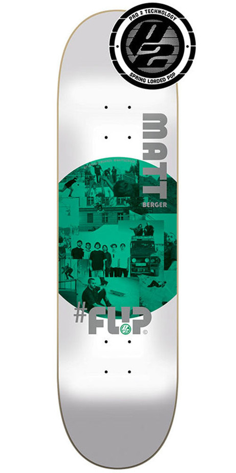 Flip Berger Insta Art Pro P2 Skateboard Deck - White - 31.5in x 8.0in