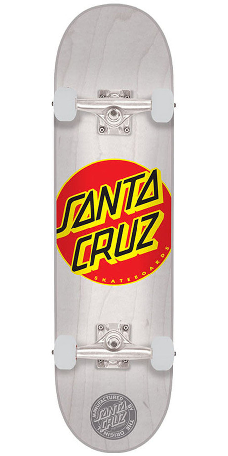 Santa Cruz Classic Dot Regular Sk8 Complete Skateboard - White - 7.7in x 31.4in