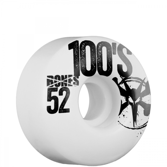 Bones O.G. 100's Skateboard Wheels 52mm - White (Set of 4)