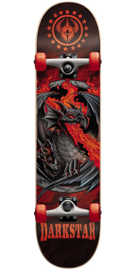 DarkStar Dragon Complete Skateboard - Red - 7.625in
